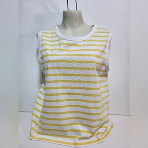 NWT Fig Newport Sleeveless Top - White & Yellow Stripped
